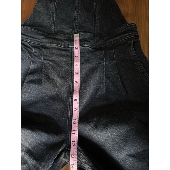 Madewell Tapered Black Denim Overalls Women Size 2 Clybourn Wash Crisscross Back - Picture 8 of 16